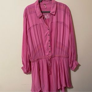 Free people pink long sleeve dress/tunic